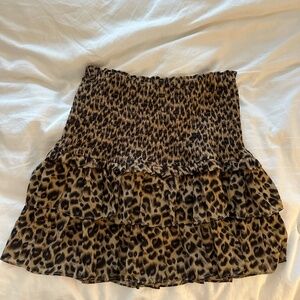 Leopard Print Ruffle Skirt